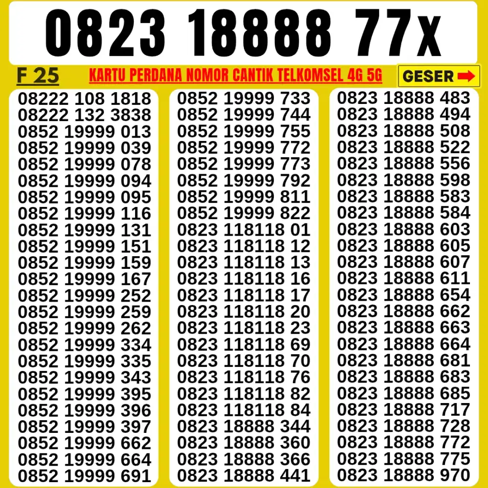 NOMOR CANTIK TELKOMSEL KARTU PERDANA  SUPPORT 4G 5G LANGSUNG DIGUNAKAN