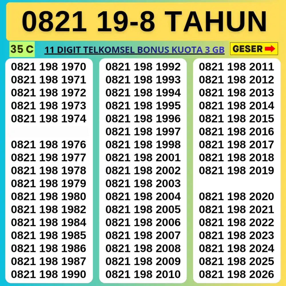 NOMOR CANTIK TELKOMSEL KARTU PERDANA  SUPPORT 4G 5G LANGSUNG DIGUNAKAN