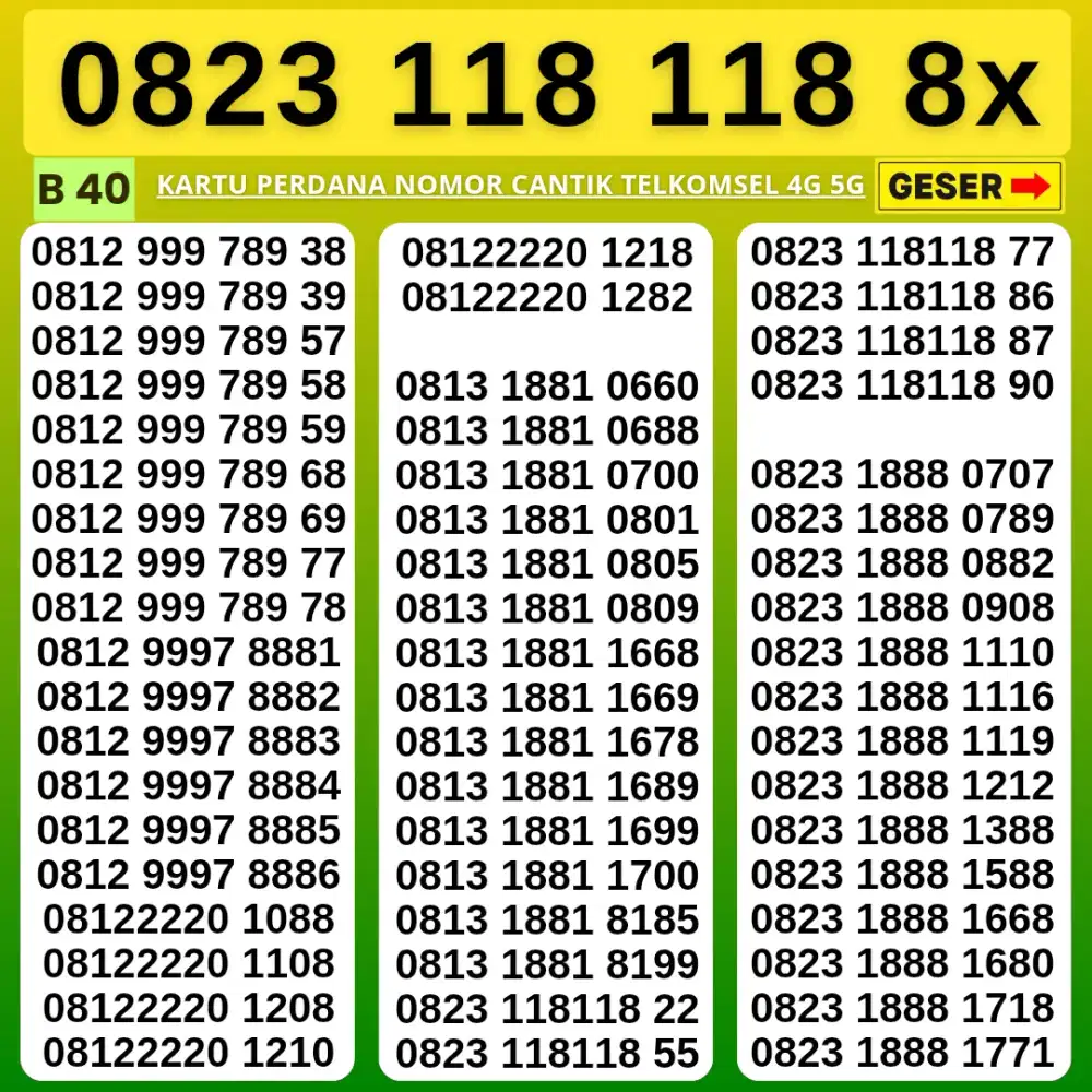 NOMOR CANTIK TELKOMSEL KARTU PERDANA  SUPPORT 4G 5G LANGSUNG DIGUNAKAN