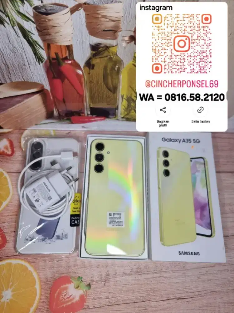 hp siap pakai samsung A35 5g 8/256 istimewa grsn resmi free ADAPTOR