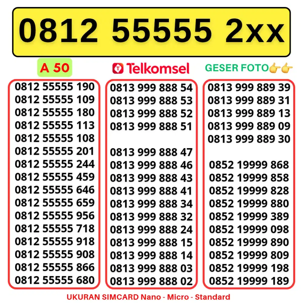 NOMOR CANTIK TELKOMSEL KARTU PERDANA  SUPPORT 4G 5G LANGSUNG DIGUNAKAN