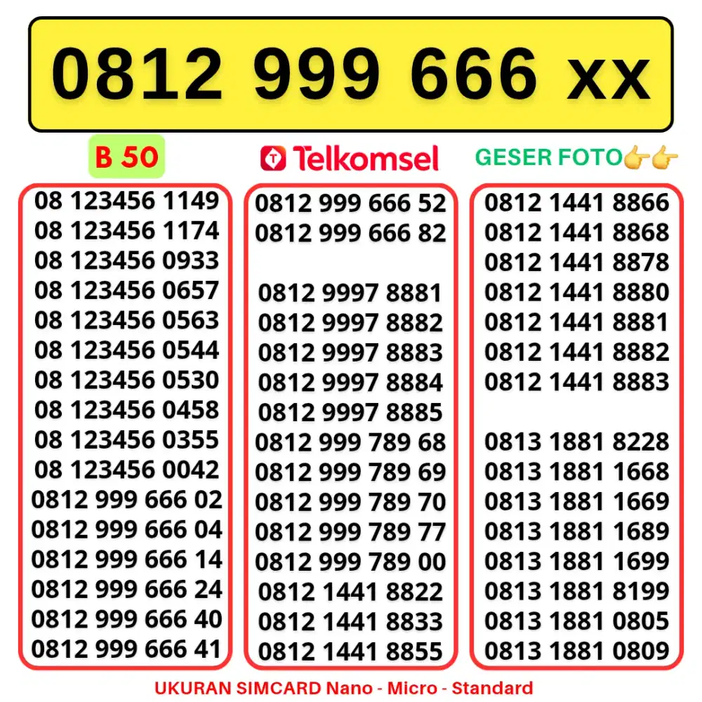 NOMOR CANTIK TELKOMSEL KARTU PERDANA  SUPPORT 4G 5G LANGSUNG DIGUNAKAN