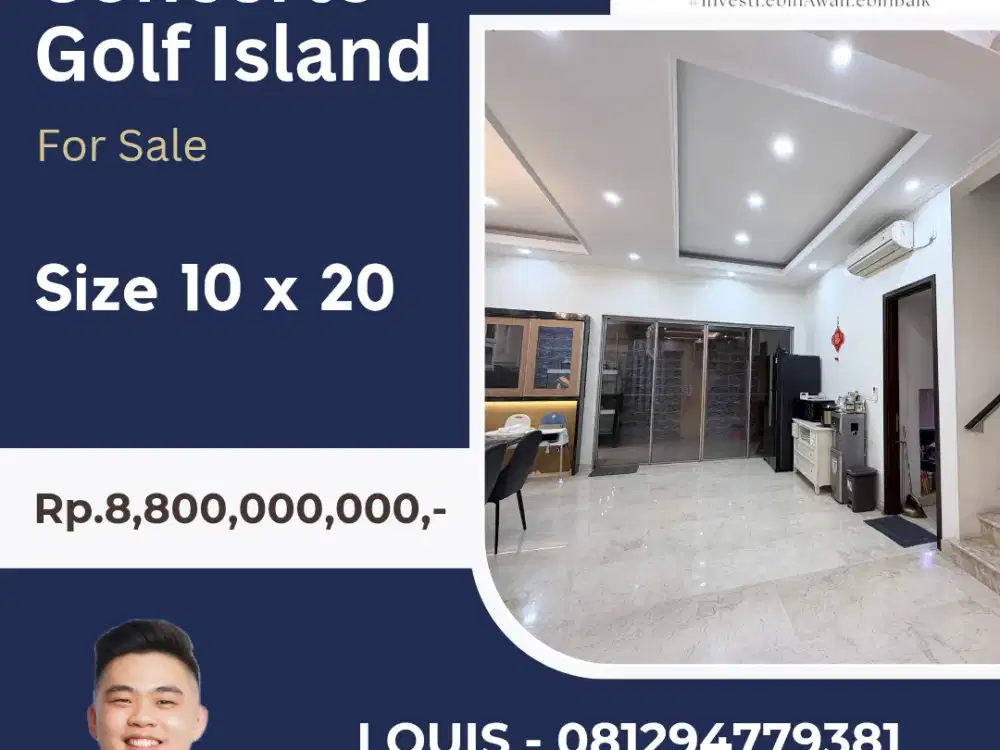 JUAL CONCERTO GOLF ISLAND 10 X 20 TERMURAH FULLY FURNISHED