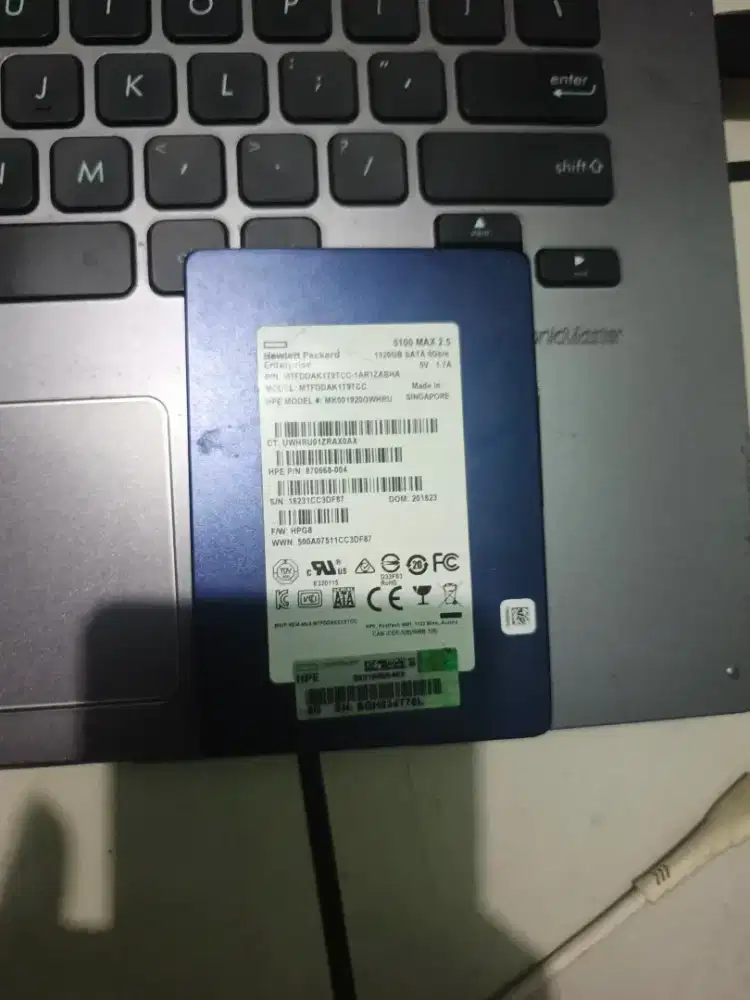 SSD Enterprise HPE 1.92TB SATA 6G 2.5 - Health 100% (High Endurance)