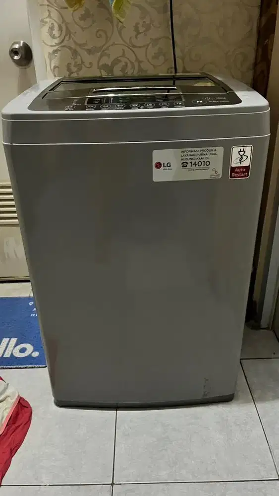 Jual mesin cuci 1 tabung top loading merk LG 7,5kg body terawat murah