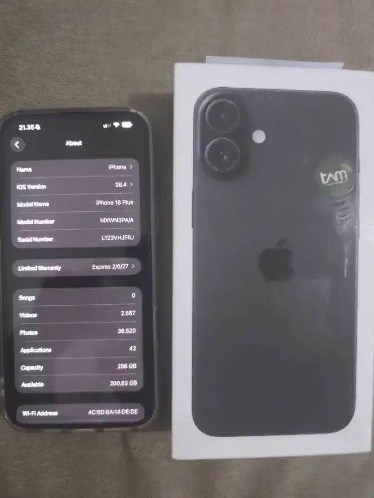 Iphone 16 plus 256gb Black