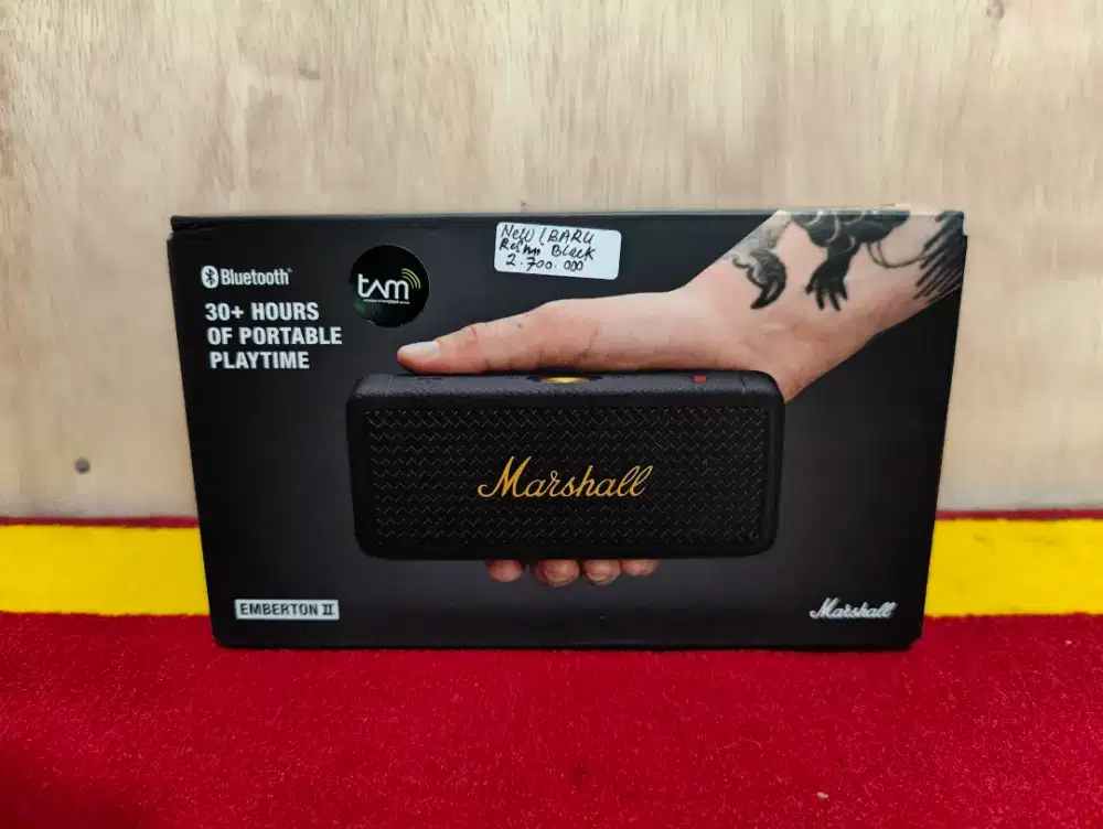 Marshall Emberton II Black & Brass Resmi TAM Baru