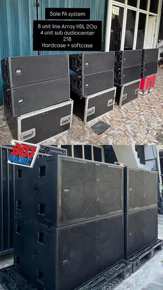 Sale PA system 8 Line array RCF hdl 20 a and 4 sub 218 audiocenter