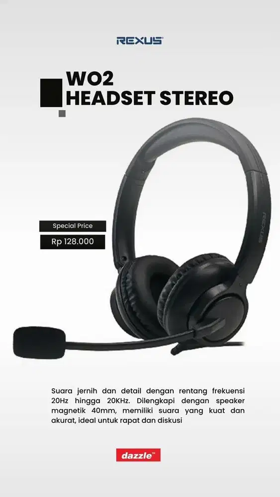 Headset wired rexus WO2