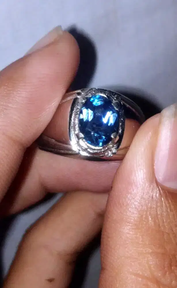 Natural blue topaz clean
