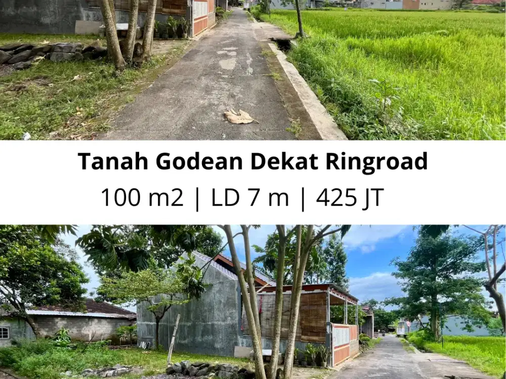 Tanah View Sawah Godean! 100m² Harga 425 Juta, Akses Aspal
