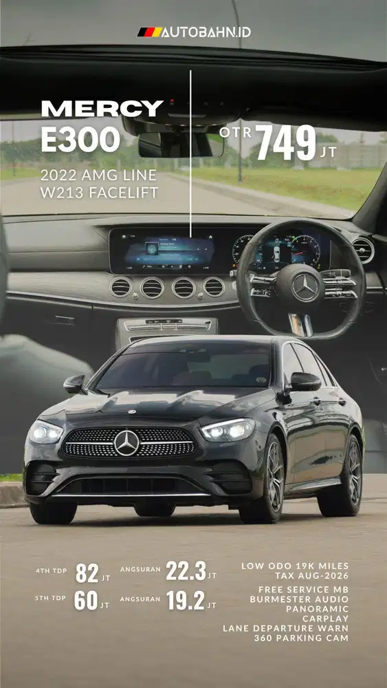 Mercedes Benz E300 AMG Line Facelift 2022 Black Warranty