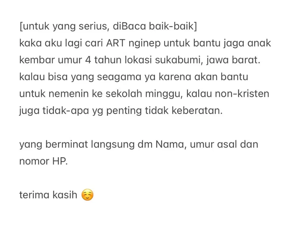 ART menginap Sukabumi