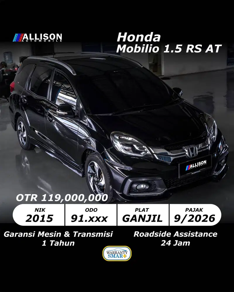 [TDP 14,9 JUTA!!!] Honda Mobilio 1.5 RS AT 2015 NoPol Ganjil