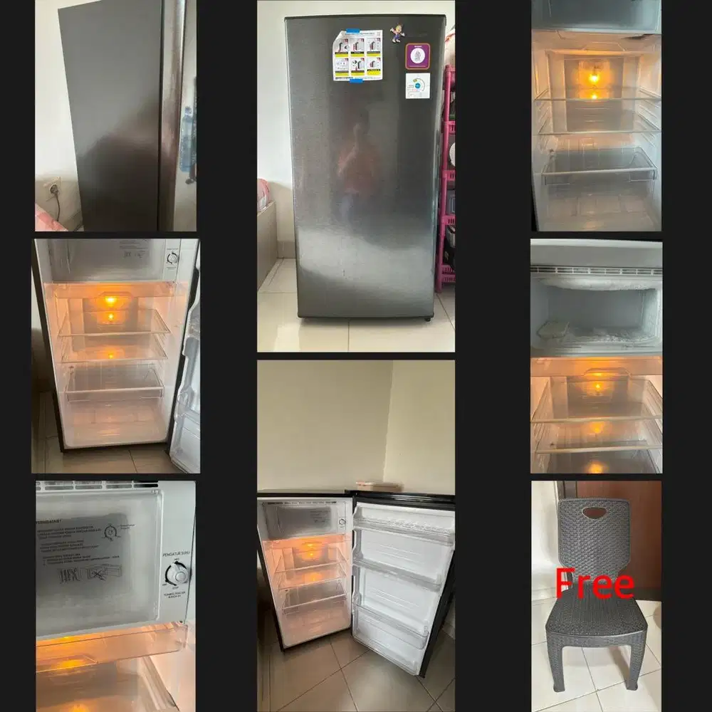 JUAL CEPAT KULKAS SHARP 1 PINTU + FREE KURSI HARGA 900rb!!