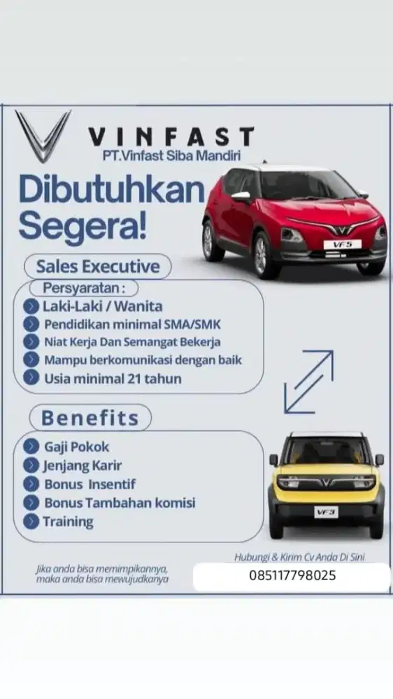 Lowongan marketing Mobil listrik Vinfast