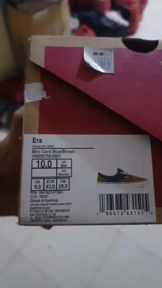 vans era resmi navya mini cord 43/28 cm