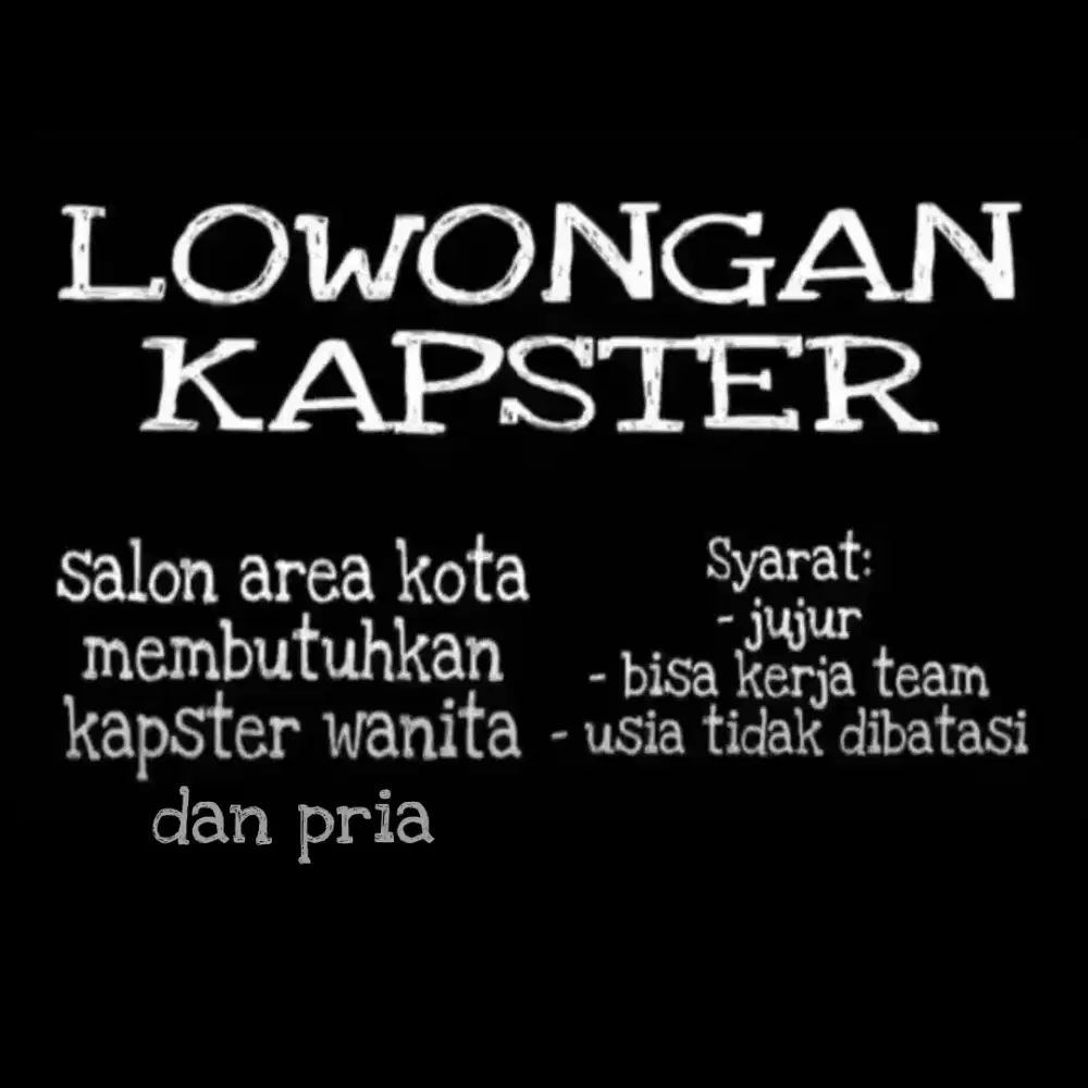 Lowongan kapster
