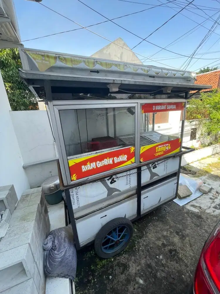 Gerobak untuk jualan ayam geprek, gorengan, dll