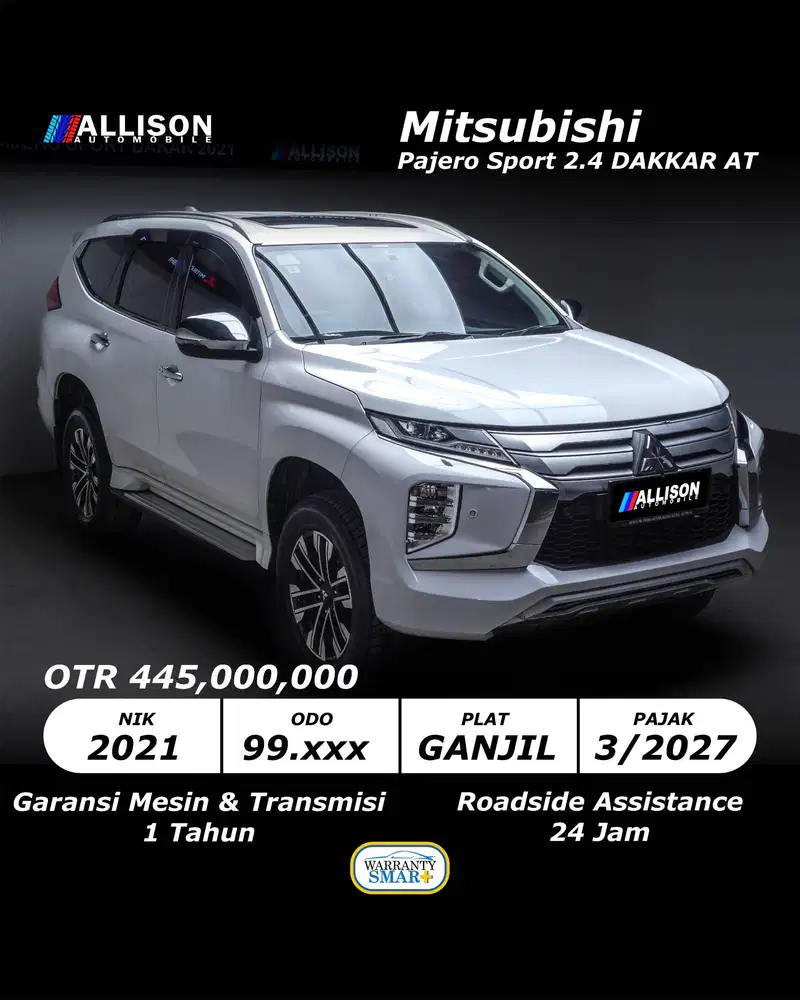 Mitsubishi Pajero Sport 2.4 DAKAR 4X2 Metik 2021 NoPol Ganjil