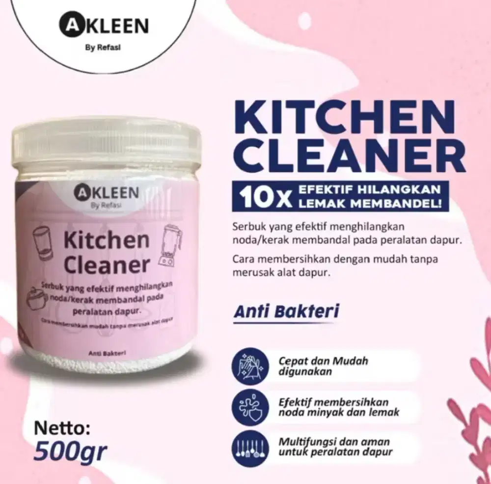 Akleen penghilang kerak untuk peralatan Dapur ukuran 500g