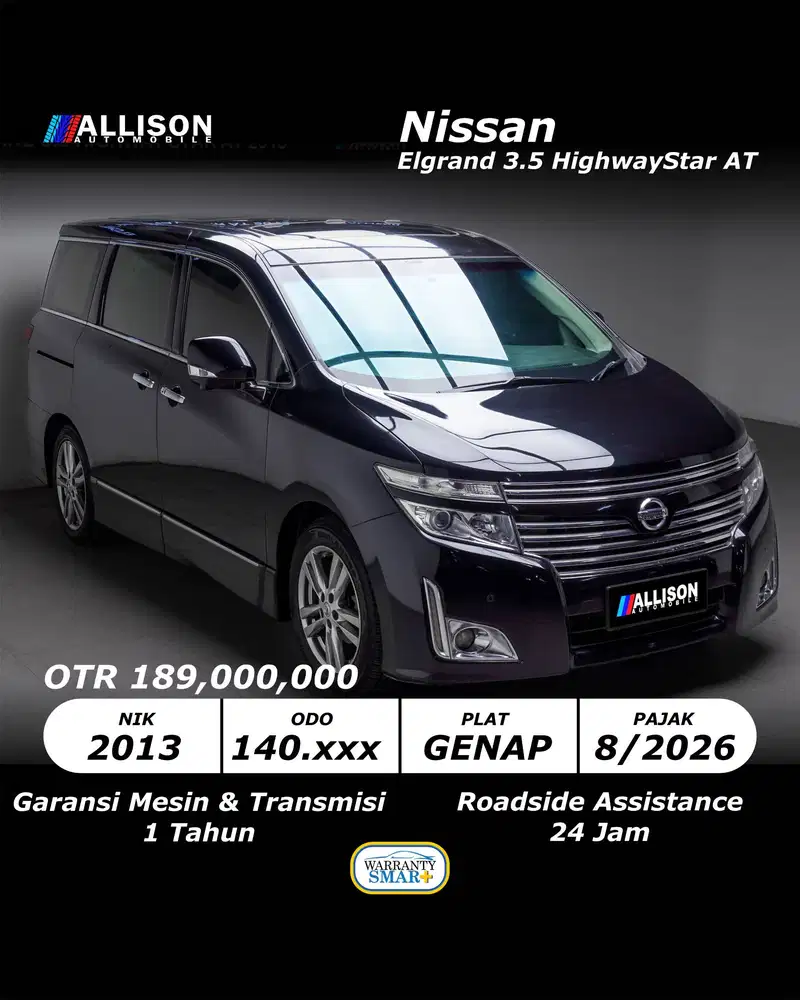 [TANPA TDP!!!] Nissan Elgrand 3.5 HighwayStar Metik 2013 NoPol Genap