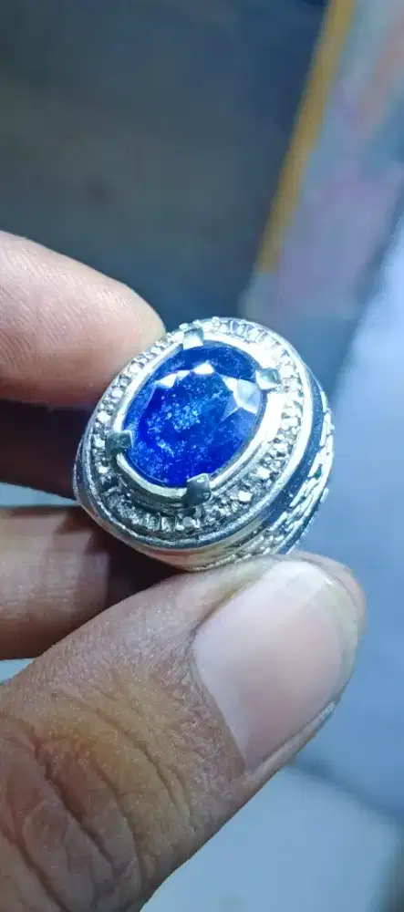Blue shappire aprika ring alpaka size 6