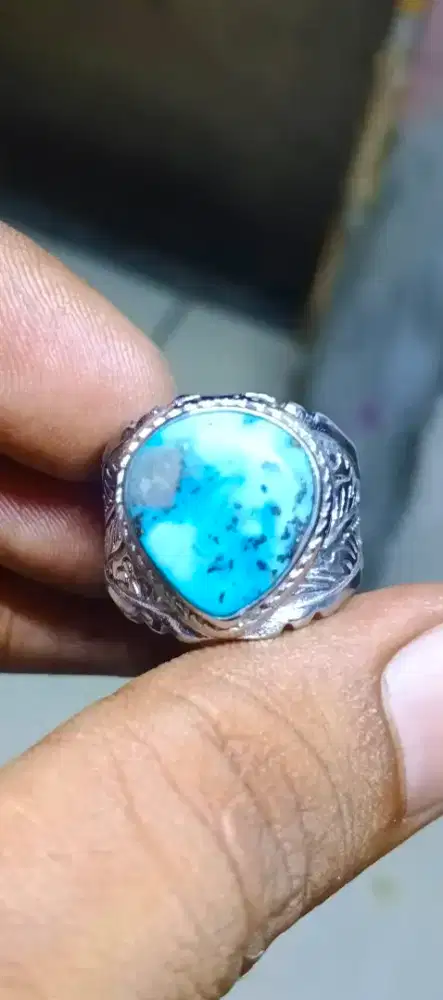 Virus persia serat perak ring Titanium super size 7