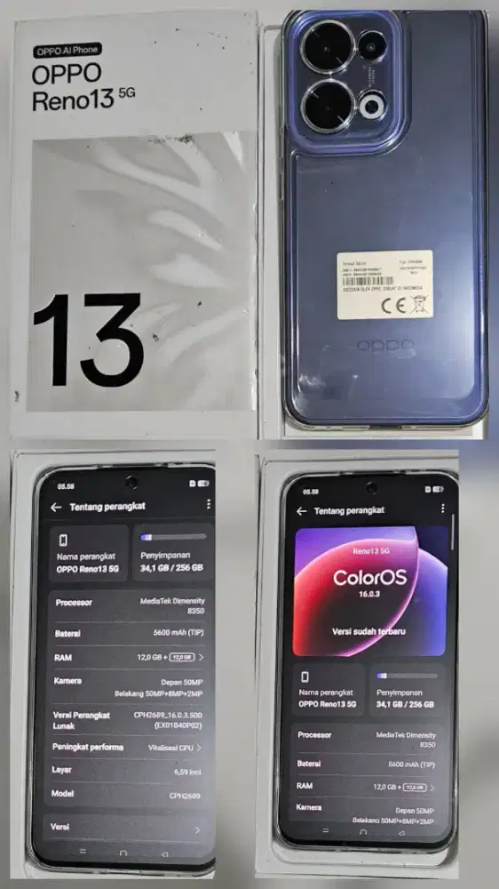 Oppo reno 13 5g ram 12/256 normal