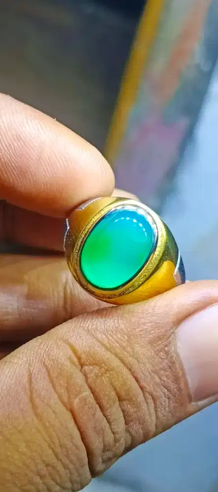 Bacan coklat giwang ring titanium size 8