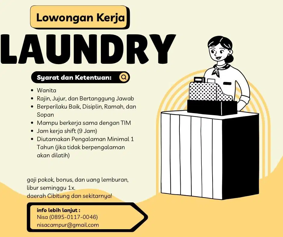 lowongan laundry, loker, utamain gosok baju