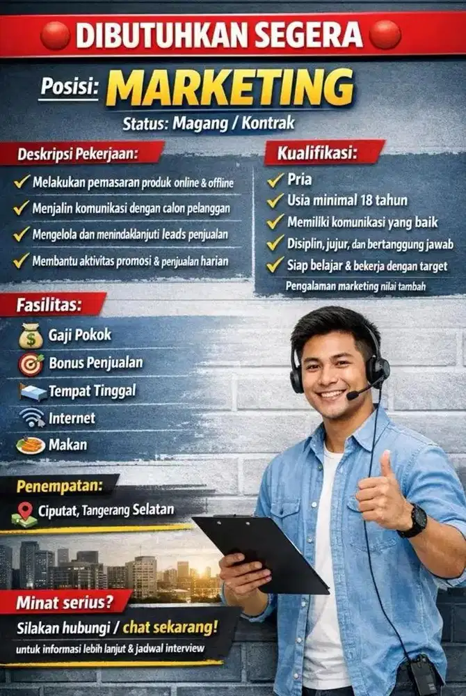 Dibutuhkan Segera Marketing