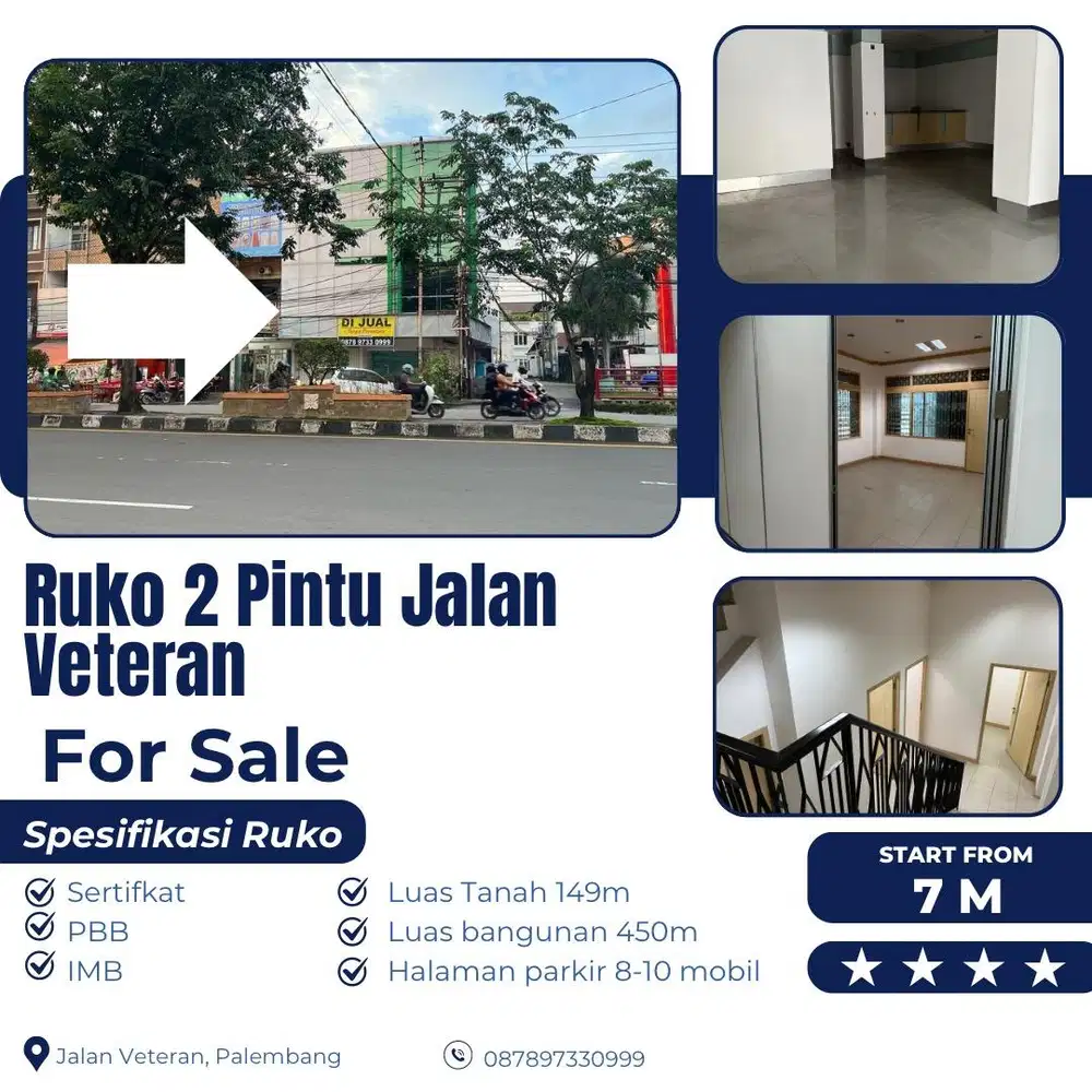 DIJUAL 2 RUKO GANDENG JALAN VETERAN