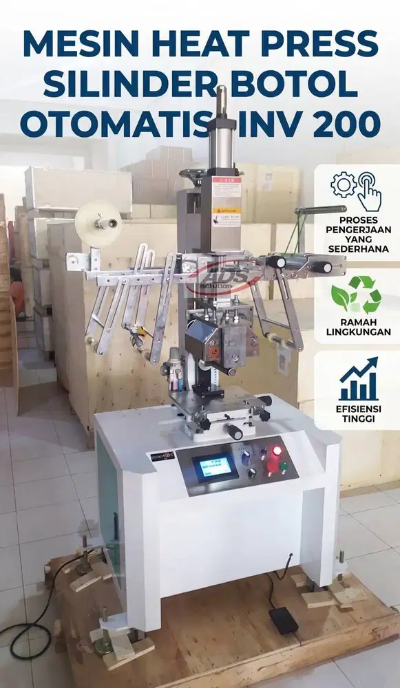 MESIN HEAT PRESS SILINDER BOTOL OTOMATIS IMPORT TIPE INV 200