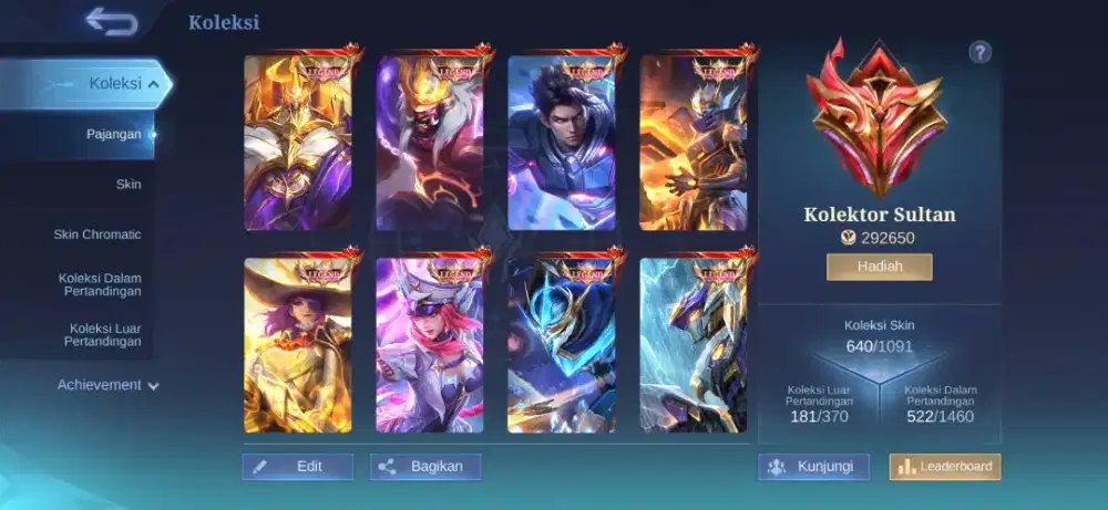 Akun mobile legend collector sultan