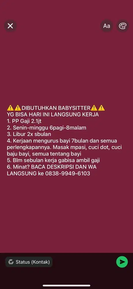 LOWONGAN BABY SITTER