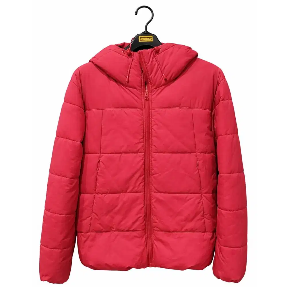 [PTII-21] Preloved Jaket Puffer Hoodie GU (Uniqlo Group) - L - Merah