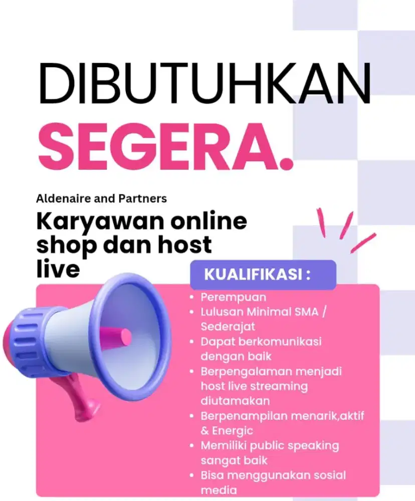 Loker Karyawati Online Shop