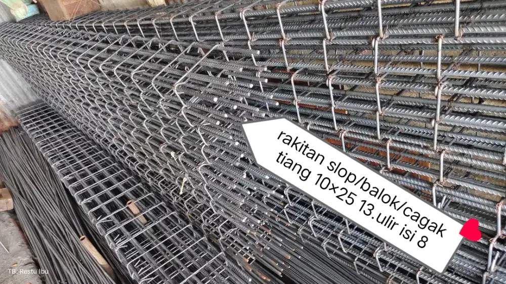 Besi rakitan kolom slop 9×20 10.mm SNI ulir