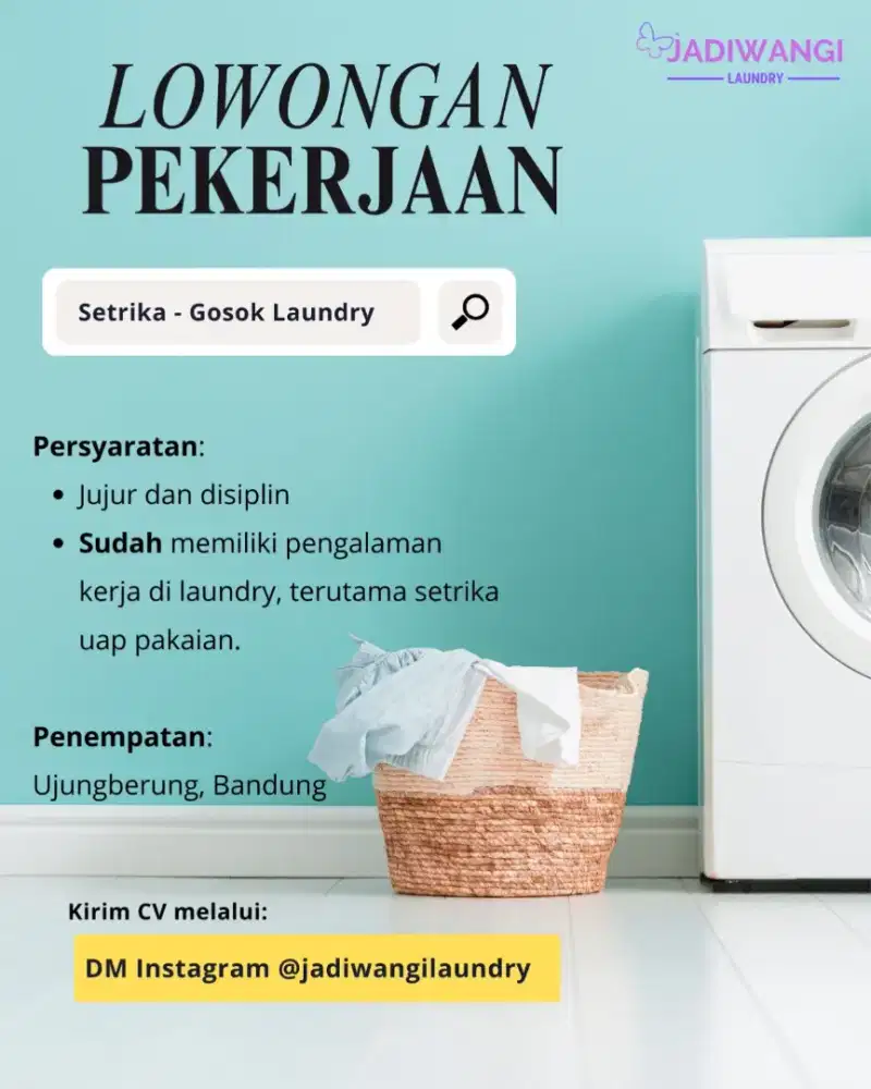 Dibutuhkan Karyawan Laundry