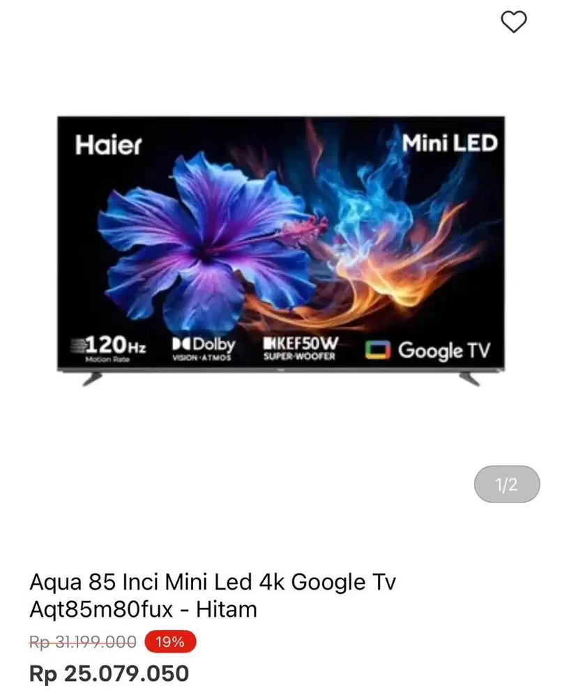 AQUA GOOGLE TV MINI LED 85inci