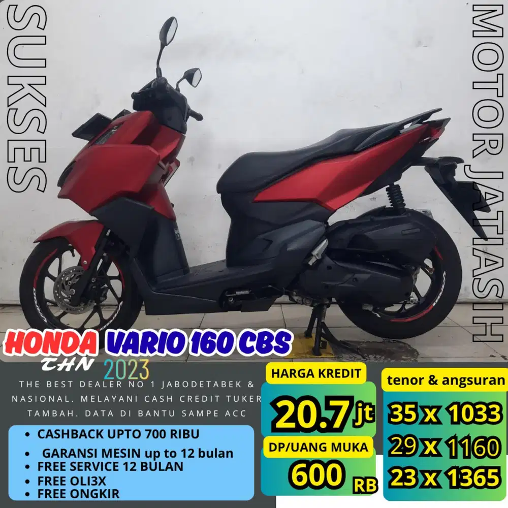 PROMO (SUKSES MOTOR) DP TERMURAH SYRT KTP& KK HONDA VARIO 160 CBS 2023