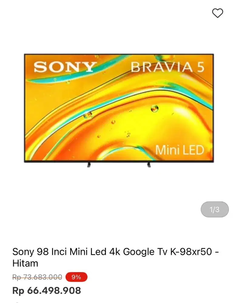 SONY GOOGLE TV MINI LED 98inci