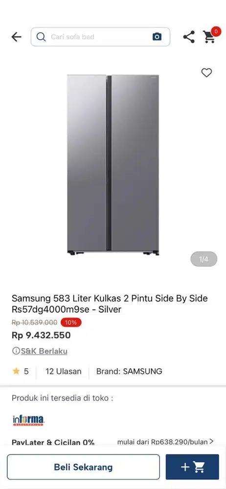 kulkas samsung sbs rt57