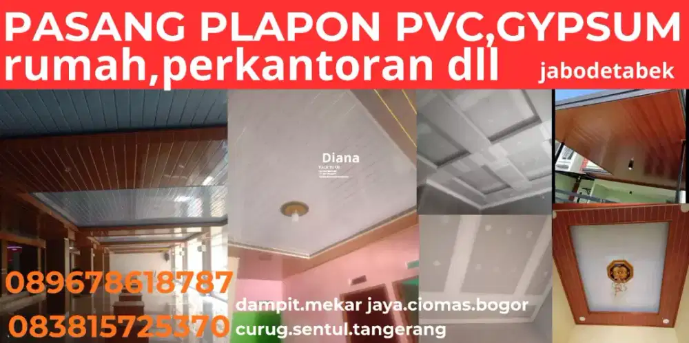 Jasa bongkar pasang plapon gypsum,pvc untuk rumah dan perkantoran