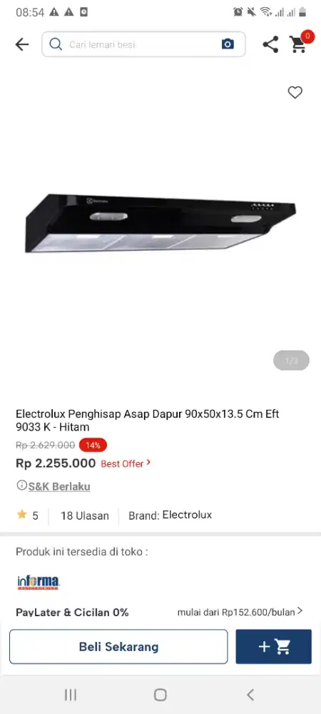 Electrolux cookerhood