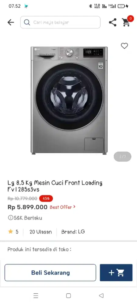 Mesin cuci sharp 8,5 kG