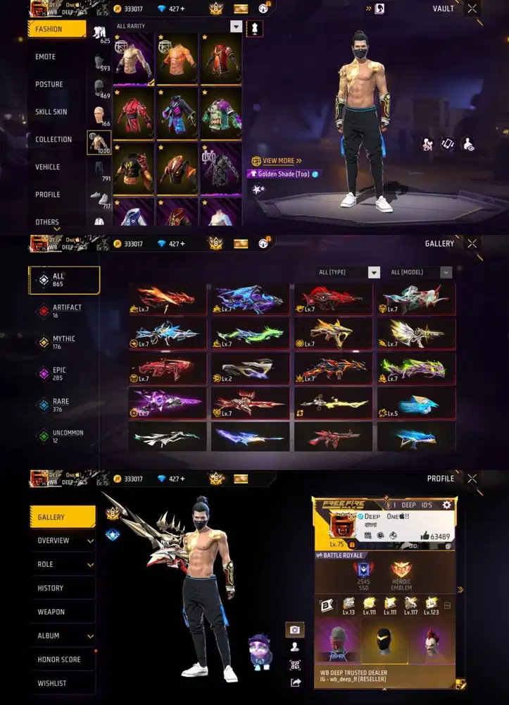 DI JUAL AKUN FF SULTAN AMAN DAN TERPERCAYA