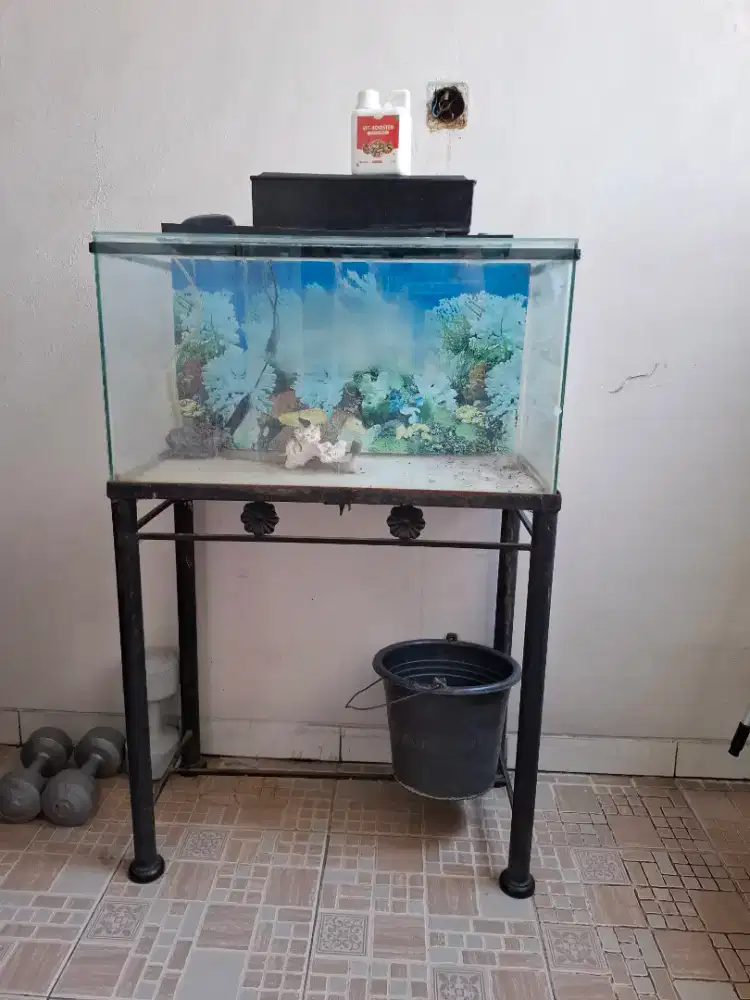 Aquarium bekas + stand