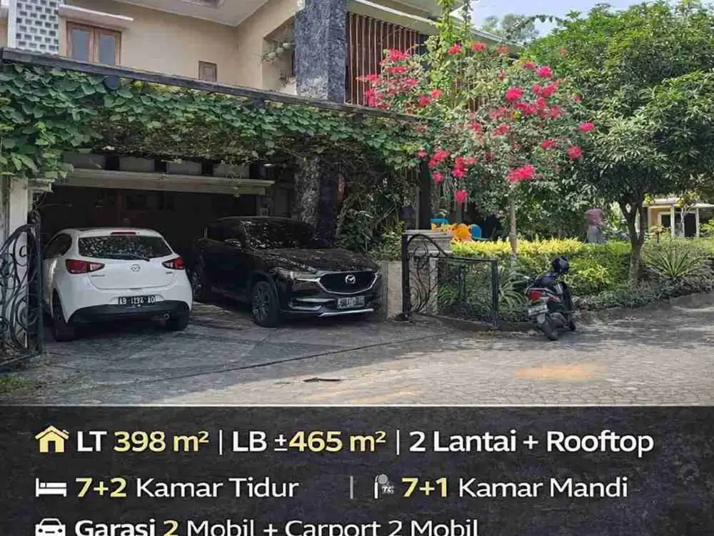 Rumah Mewah Full Furnish Perum Tirtasani Sleman, 2 Lantai + Rooftop, LT 398 m², Siap Huni